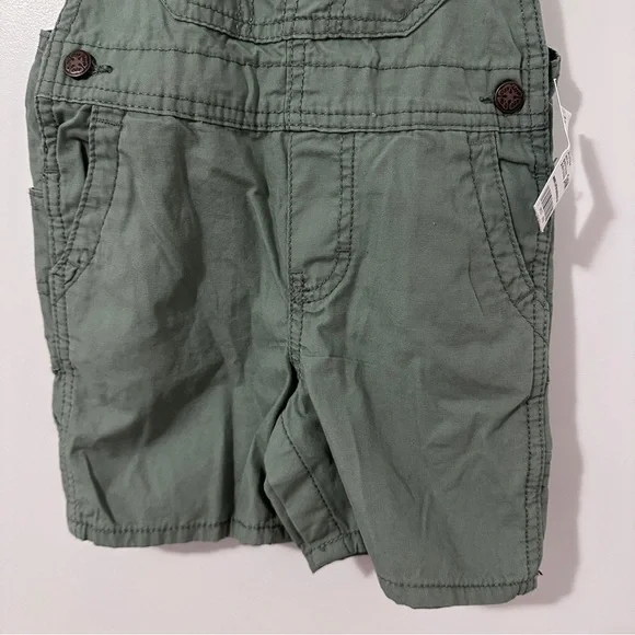 Oshkosh B’Gosh Toddler Green Cargo Short Overalls Size 24 Months NWT - Picture 2 of 8